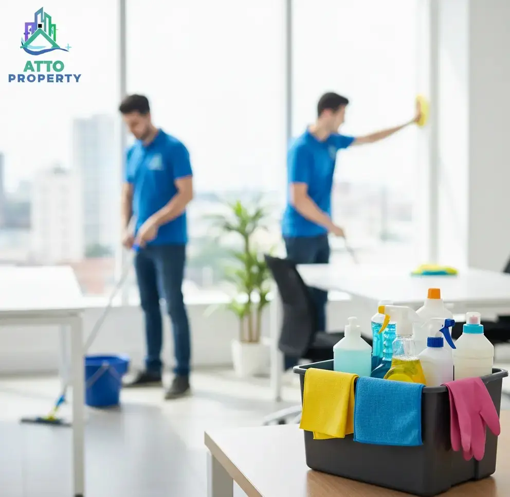 Professional home cleaning service in progress using advanced cleaning equipment